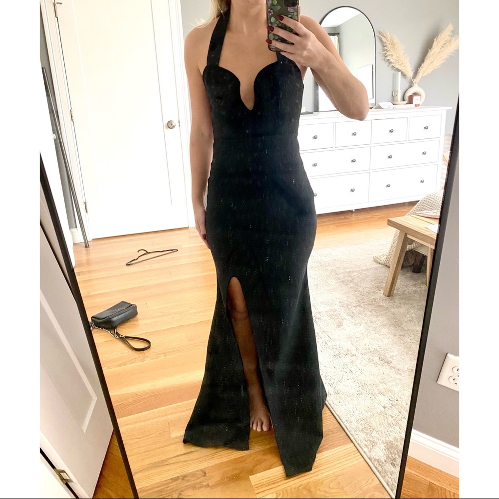 Black Maxi Formal Gown with Slit size S/XS